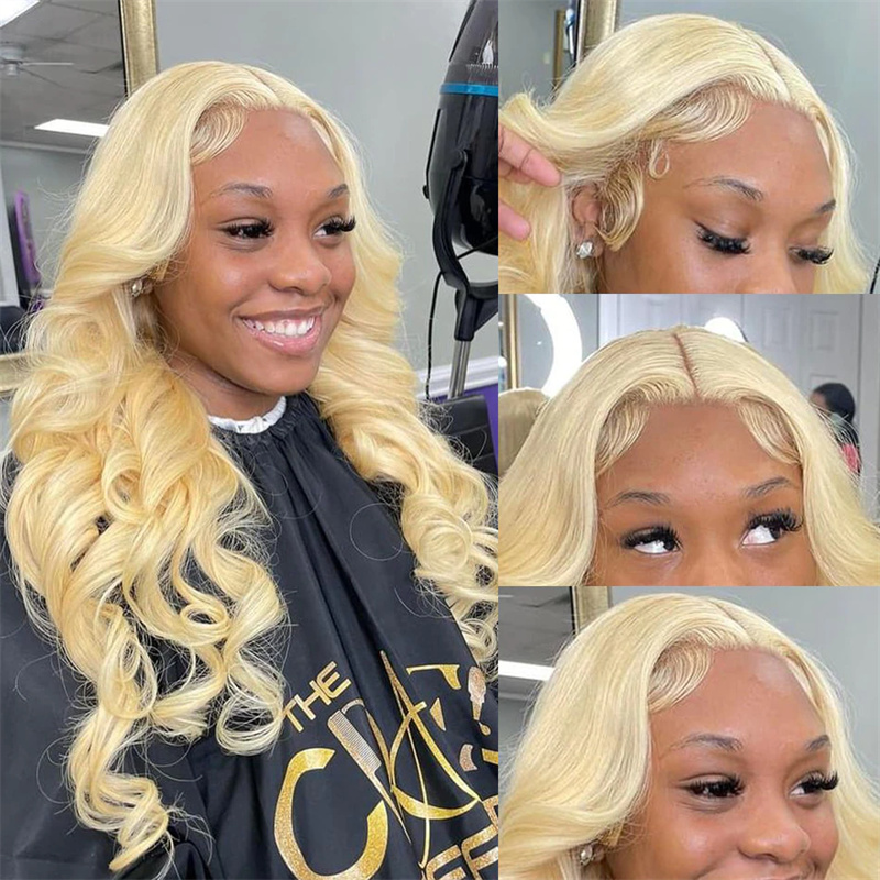 #613 Blonde Color Body Wave 360 Lace Frontal Wig - 图片 2